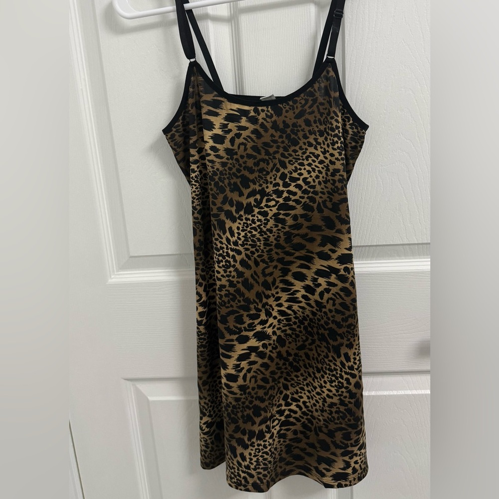 Cheetah print slip dress